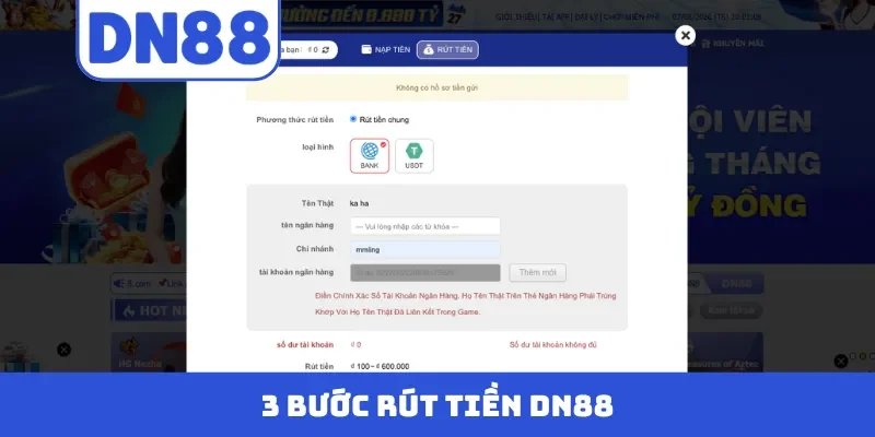 3 bước rút tiền DN88