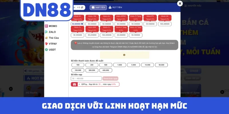 Giao dịch với linh hoạt hạn mức
