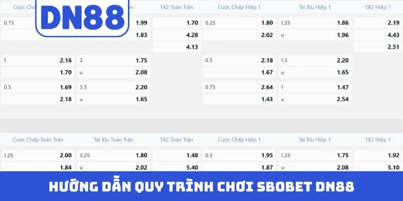 Hướng dẫn quy trình chơi SBOBET DN88